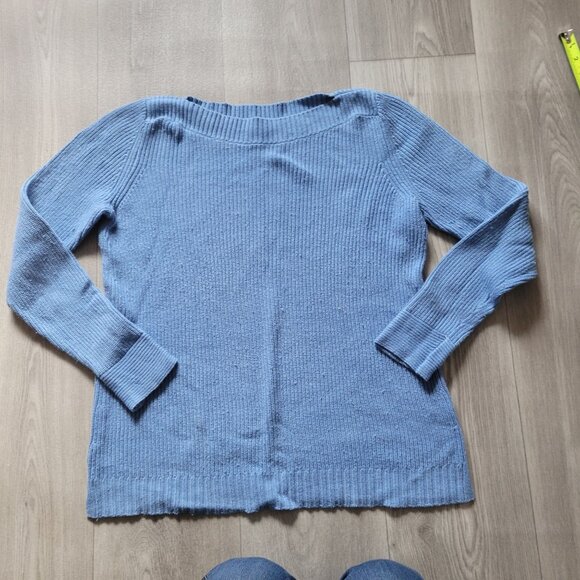 Talbots Blue Waffle Knit Sweater Womens M - Picture 3 of 5